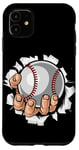 Coque pour iPhone 11 T-shirt Take Me Out to The Ball Game pour les fans de baseball.