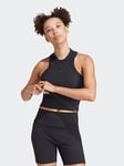 adidas Sportswear Womens Lounge Rib Top - Black, Black, Size S, Women