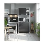 Eco Buffet de cuisine l 80 cm - Gris brillant