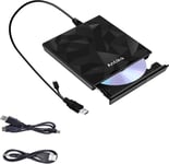 Lecteur Dvd Externe Usb 3.0 Type-C Portable Cd Dvd Graveur Optique Dvd Lecteur Dvd/Cd +/-Rw Lecteur Cd Externe Pour Ordinateur Portable De Bureau Avec Win11/Win10/Win8/Apple Macpro/Macbook/Os.[P431]