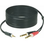 Klotz Y-kabel Stereo minijack til x 2 mono jack 6 meter