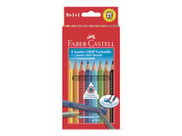 Faber-Castell Jumbo Grip Promotion Set - Sats Med Färgpennor, Tuschpenna Och Blyertspenna