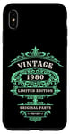 Coque pour iPhone XS Max Vintage 1980, édition LTD, vert, pièces originales d'anniversaire