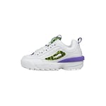 FILA Women's Disruptor T wmn Sneaker, White-Electric Purple, 2 UK