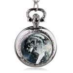 DSHUJC Montre de Poche, Mode Loup Montre de Poche à Quartz Pendentif Collier Hommes Montre Femmes Montre