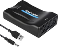 Convertisseur Péritel-Hdmi Scart Vers Hdmi Adaptateur Vidéo Audio Adaptateur 1080P/720P Hd Support Pal Ntsc Secam Pour Ps4 Ps3 Tv Dvd - Noir