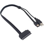 Adaptateur de Câble Alimenté par USB de DonnéEs de Disque Dur SATA 22Pin Vers ESATA de 2,5 Pouces pour Optimisé pour SSD, Prend en Charge UASP SATA