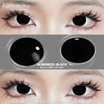 Funsachy Cosplay Blinda Svarta Linser Anime Vita Ögon Färgade Linser Halloween Vampyr Linser Kosmetiska Färgade Multikontakter Röda Linser BLINDNESS-BLACK BLINDNESS-BLACK