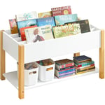 KMB35-W Bibliothèque Enfants Étagère à Livres Étagère de Rangement pour Livres et Jouets Meuble de Rangement Organisateur de Jouets et Livres