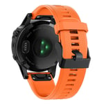 Garmin Fenix 5 joustava silikoninen ranneke - Oranssi