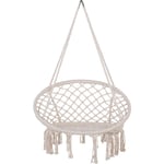 Chaise Balançoire Suspendue Boho Coton Macramé Blanc Gabella