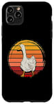 Coque pour iPhone 11 Pro Max Canard blanc rétro vintage avec coucher de soleil amateur de canards