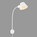 BRILONER - Lampe de lit flexible, lampe de lit réglable, interrupteur à bascule, 1x E27 douille max. 10 Watt, câble inclus, blanc, 55 cm