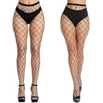 Aomig Collants Résille Femme, Sexy Élastique Collants, Taille Haute Filets Bas Résille, Cuisse Haut Bas Collants (as4, alpha, x_l, regular, regular)