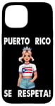 Coque pour iPhone 15 Puerto Rico Se Respeta Rubia Boricua Drapeau Couronne Princesse