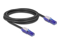 Delock - Nettverkskabel - Rj-45 (Hann) Vinklet Til Rj-45 (Hann) Vinklet - 2 M - 6 Mm - Utp - Cat 6 - Halogenfri - Svart