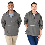 Charles River Apparel Unisex's Pack-N-Go Wind & Water-Resistant Pullover (Reg/Ext Sizes) Rain Jacket, Gray, XXXXXL