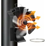 Voda - Ventilateur de cheminée sans électricité 5 lames magnétique pour poêle à bois Ventilateur silencieux efficace pour la distribution de l'air