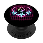 Heartbeat Panier de basketball Heart Line Pulse Player Sport Basket PopSockets PopGrip Adhésif