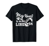 My Heart Is On The Line Number 54 Football American Custom T-Shirt