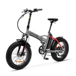 Argento Ar-bi-220008 Mini Max Pliable E-Bike Adulte Unisexe, Grigio Mat/Rosso, 250W Gris