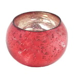 Insideretail Bougie Rond, en Verre, Rouge, 6 x 6 cm, Lot de 24