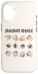 Coque pour iPhone 16 Mignon Kawaii Rouleau de Sushi Dessin animé Dessin animé Japonais Nourriture Anime