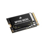 Corsair MP600 Micro 2 to M.2 NVMe PCIe x4 Gen4 SSD – M.2 2242 – Jusqu'à 7 000 Mo/s en Lecture Séquentielle – Compatible avec Les Ordinateurs Portables Lenovo Legion Go et Thin PCIe 4.0 – Noir