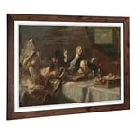 Big Box Art Framed Print of Jean-Louis Forain A Night at Maxims Design | Wall Art Picture | Home Decor for Kitchen, Living Room, Bedroom, Hallway, Walnut, A2 / 24.5x18 Inch / 62x45cm