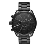 Diesel Montre pour homme Ms9 Chrono, mouvement chronographe, boîtier en acier inoxydable noir de 48 mm avec bracelet en acier inoxydable, DZ4537