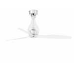 Faro Barcelona - Ventilateur de plafond mini eterfan m acier + verre chromé, pc transparent h: 45cm Ø128cm