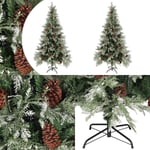 Sapin de Noël avec pommes de pin Vert et blanc 225 cm pvc et pe - sapin de Noël artificiel - sapins de Noël artificiels - Home & Living - Vert