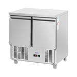 Royal Catering Mobil Saladette Kjøleskap - 240 l 2 rom 90 x 70 cm klasse C rustfritt stål