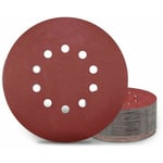 Disques de Ponage 225 mm 25 Pièces Grain P240 10 Trous Disques Abrasifs 225 mm Ronds Papier Abrasif for Ponceuse pour Cloisons Sèches Ponceuse Girafe