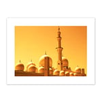 Mosque Dubai Golden Canvas Wall Art Print