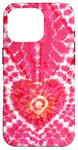 Coque pour iPhone 16 Pro Style Tie Dye Rose Amour Méditation Zen Motif Cœur Boho