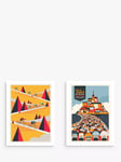 John Lewis Neil Stevens 'Tour de France Mountain Cycling' Unframed Prints & Mounts, Set of 2, 40 x 30cm, Yellow/Multi