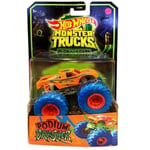 Hot Wheels Monster Trucks Glow in the Dark Podium Crasher 1:64 Scale Truck ✅