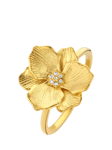 DPT Antwerp Diamond Heart Jasmine Flower Ring, Gold