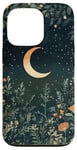 iPhone 13 Pro Night Forest Dark Cottagecore Crescent Moon Botanical Case