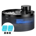 Wireless Cat Water Fountain for Drinking: with 6 Filters + 3 Foam Filters - 108oz/3.2L Cat Fountain Motion - Cordless Pet Water Fountain with Sensor - 4200 mAh Rechargeable Pet Water Dispenser