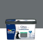 Peinture haute résistance Crème de couleur cuisine et bain Dulux Valentine gris anthracite satin 2L