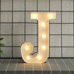 Ugreat - Lettres de l'alphabet à led avec lumière blanche chaude pour décoration d'intérieur, fête, bar, mariage ou festival(J),AAFGVC