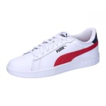 Puma Unisex Youth Puma Smash 3.0 L Jr Sneakers, Puma White-Club Red-Club Navy, 39 EU