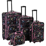 Rockland Luggage 4 Piece Luggage Set, Peace, One Size