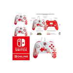 Pack 2 Manettes filaire SWITCH Nintendo ? MARIO ROUGE BLANC Officielle avec Câble USB détachable