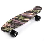 Skateboard Plastic Cruiser Ridge Mini Skate 22"/56cm Planche a roulettes Vintage Complet (Flowers Black)