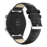 Huawei Watch GT / Watch 2 Pro / Watch Magic 22m klockband av äkta läder krokodilmönster - Svart Svart