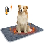 Nobleza Self Heating Pet Pad, Thermal Dog Cat Blanket Machine Washable Reusable, Safe Self Heated Soft Pet Blankets, Non-Slip Warm Puppy Rabbit Mat, Size XL 88x58cm Grey