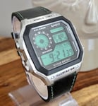 CASIO WATCH AE-1200WHD - GREEN FILTER MOD + 3 X STRAPS (ALL BRAND NEW IN BOX)